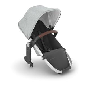 UPPAbaby RumbleSeat V2+ Second Lower Seat/Compatible with Vista V2 and Vista V3 / Adapters, Bumper Bar, Bug Shield Included/Stella (Grey Brushed Mlange/Silver Frame/Chestnut Leather)