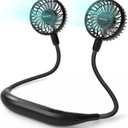 AMACOOL Neck Fan Battery Operated Neckband Fan Hand-Free Wearable Personal Fan for Hot Flashes Home Office Travel Outdoor Sports (Black)