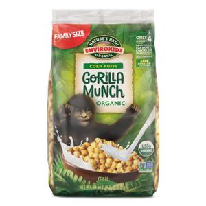 EnviroKidz Organic Gorilla Munch Cereal, 23 oz (Pack of 6), Corn Puffs, Gluten Free, Non-GMO, Earth Friendly Packaging, by Nature's Path, BBD: 05/15/2027 