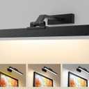 Picture Lights for Wall, Battery Operated Picture Light 16in Gallery Light for Paintings CCT Dimmable Recharging Battery Wall Light with Remote Control for Living Room Gallery Dartboard Art Bathroom (Black)
