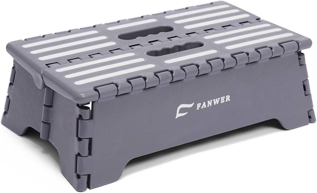 Fanwer 5 inch Portable Folding Step Stool, Plastic Collapsible Step Stool