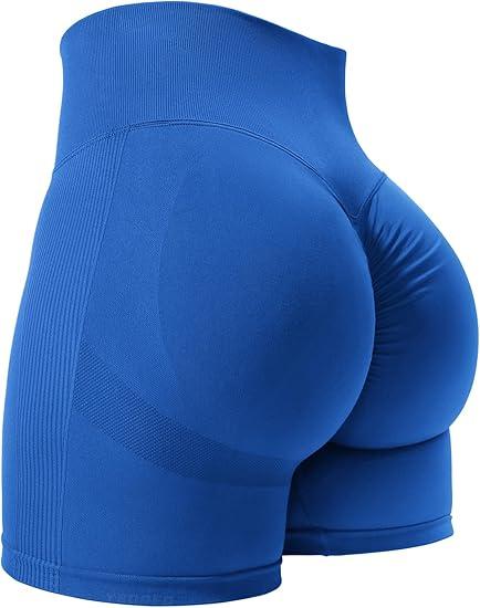 YEOREO Women High Waist Workout Yoga Gym Smile Contour Seamless Cycling Shorts Size XL