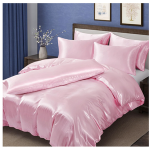MILVOWOC 6 Pcs Blush Pink Satin Duvet Cover Full/Queen Size Set, Silky Bed Duvet Cover Ultra Soft Comforter Cover, 1 Satin Duvet Cover, 1 Body Pillowcase, 4 Pillow Cases (No Comforter)
