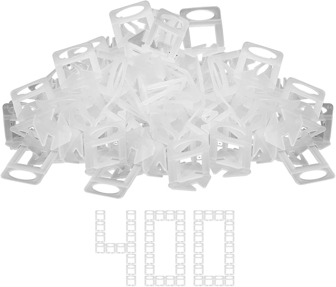 Storystore Tile Leveling System Tiles Leveler Spacers, 400-Piece Leveling Spacer Clips - 1/8 Inch Tile Spacers Lippage Free Tile and Stone Installation for PRO and DIY