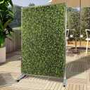 Patio 60" H x 40" W Faux Hedge Wall Room Divider with Wheels, Artificial Boxwood Panels Greenery Wall Privacy Screen Freestanding, Room Partition Decor Mobile Backdrop for Outdoor Indoor