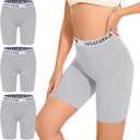 CAILECOTTON Boy Shorts Underwear - Boxers, Boyshorts Panties, Womens Boxer Briefs (4X-Large, Gray-3pack)