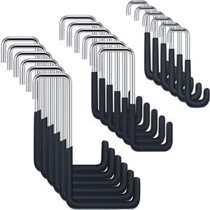 Hotop 18 Pcs Rafter Hanger Heavy Duty Large S Hooks Rafter Hanger for Garage Ladder Bike Fence Storage Organizer S Shaped Hooks(Black)