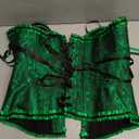 JoyPeak Corset Tops for Women,Lace Bustier Corset Lingerie top,Renaissance Overbust Corset Push Up Bodysuit (US, Large, Dark Green)