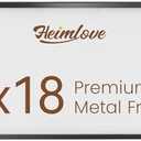 Heimlove 9"x18" Metal Picture Frame,Black Aluminum Photo Frames-Real Tempered Glass,Wall Mounting Horizontally or Vertically,Simple and Elegant Decor for Wall-1Pack