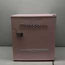 Frigidaire EFR176 Retro Compact Fridge with Chiller Mini Refrigerator with Built-in Bottle Opener for Office, Bedroom, Dorm Room or Cabin, 1.6 cu ft 16" D x 18" W x 18.5" H, Pink