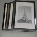 upsimples 8x12 Picture Frame Set of 5, Display Pictures 6x8 with Mat or 8 x 12 Without, Wall Gallery Photo Frames, Black