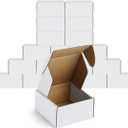 Famagic 50 Pack 4x4x2 Small Shipping Boxes - White Corrugated Cardboard Mailer Boxes for Small Business, Mailing Boxes for Packaging, Bulk