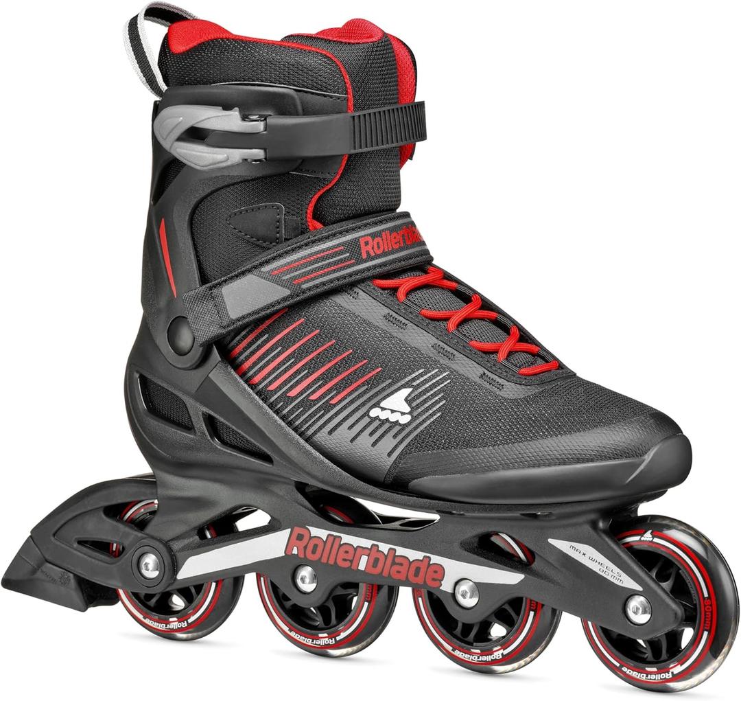 Rollerblade Zetrablade Men's Adult Fitness Inline Skate, Black and Silver, 13/13.5
