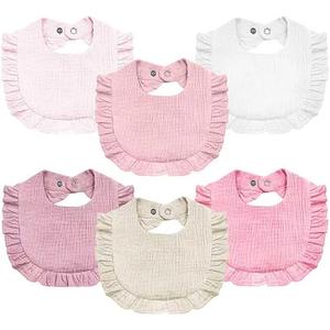 NISXABEBE Baby Muslin Bibs,6 Pcs Drool Bandana Bibs for Baby Girl Drooling and Teething,Soft and Absorbent Cotton for Newborn Toddler, ink & White