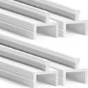 4 Pcs Sliding Screen Door Track Replacement 72 Inch White Vinyl Track Long Easy to Cut Screen Door Hardware for Patio Home Garage Office Parts Repair