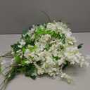 24 Pack Artificial Fake Wisteria Vine Rattan (3.75 Feet) Hanging Garland Silk Flowers String Home Party Wedding Decor (White)