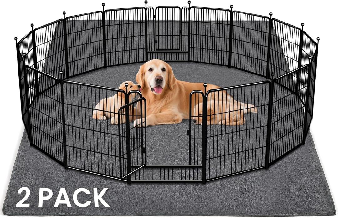2 Pack Extra Large Washable Pee Pads for Dogs 72"x72" Reusable Dog Mat for Floor Non-Slip Waterproof Pee Pads for Dogs Fast Absorbent Pet Whelping Pads Puppy Playpen Mat for Incontinence, Housebreak