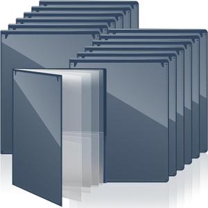 Cholemy 12 Pcs Multi Pocket Folders Folio 11 Pocket Document Organizer Tear Resistant, Professional Flexible Plastic Binder for Business and Back to School Supplies