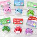 Valentines Day Gifts for Kids - 24 Pack Axolotl Plush Toys Keychains with Valentine's Cards - Mini Stuffed Animals Set for Boys Girls Toddler Classroom Exchange School Activities Party Favors