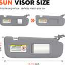 Gray Passenger Right Side Sun Visor Replacement Compatible with Hyundai Elantra 2011 2012 2013 2014 2015 (Not Fit for GT) Replace 852203X000TX
