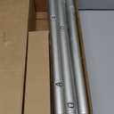 2 Pack Silver Curtain Rods for Windows 32 to 90 Inch, Heavy Duty Curtain Rod Adjustable Length, 1 Inch Diameter Modern Decorative Curtains Rods(Silver,32-90"-2 Pack)