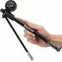 RHEOLITH High Pressure Shock Pump for Mountain Bike - 300 PSI Fork & Rear Suspension Pump with Precision Bleed Button - 360° Swivel Hose, CNC Aluminum Body, Fits Presta & Schrader Valves