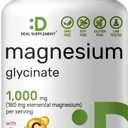 Magnesium Glycinate 500mg Per Capsule (1000mg Per Serving) Plus Vitamin C, 240 Capsules – 100% Chelated for Easy Absorption – Essential Mineral Supplement