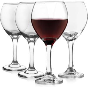 Libbey Classic Glasses Set of 4, Dishwasher Safe, Rounded Rim Stemmed Glasses, Perfect Glasses Gift Set for Weddings, 13.5 Ounce