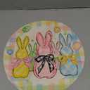 Artoid Mode Colorful Buffalo Plaid Bunny Rabbits Happy Easter Placemats Set of 4, 12x18 Inch Seasonal Spring Holiday Table Mats for Party Kitchen Dining Decoration (Yellow)