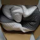 Cervical Neck Pillow for Pain Relief Sleeping, Contour Memory Foam Pillows, Ergonomic Side Sleeper Pillows for Adults, Orthopedic Neck Support Pillow for Back Stomach Sleepers-King Size (King size-28.4''Lx16.5''Wx5.5''H, Dark Grey&grey-grid)