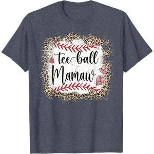 Tee-Ball Mamaw Funny Leopard T-Ball Mamaw T-Shirt, XXL