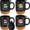 4 Pcs Dumpster Fire Mug Bulk with Removable Cork Bottom for Coworker Funny Office Supplies Emotional Support Coffee Mugs Appreciation Gifts for Coworker Teacher Nurse, 13.5 oz