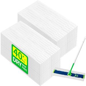 XL Dry Sweeping Cloths Compatible with Swiffer Sweeper XL Mop, Disposable Sweeping Dry Pads Refill, Dry Floor Cloths to Clean Dust, Dirt, Pet Hair, 40 Count