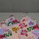 MakeMeChic Women's Floral Print V Neck Cami Tops Spaghetti Strap Backless Tank Tops, XXL