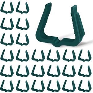 Christmas Light Hanger Clips Fascia Boards Clips 1 5/8 Inch Deck Banister Hanger Plastic Holiday Light Hooks for Outside Indoor Roof Gutter Fence Eave (Green, 50 PCS)
