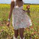 Aopwsrlyi Women Cute Babydoll Mini Dress Sleeveless Backless Ruffle Strap Flowy A Line Short Summer Sundress (White, M)