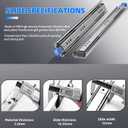 SLIDEWAY 260 Lbs Heavy Duty Locking Drawer Slides 1 Pair 12 14 16 18 20 24 26 30 32 40 Inch Full Extension Ball Bearing Sliding Rails Cabinet Runners Tracks RV Glides (53mm Wide with Lock)-30"