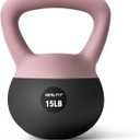 NEALFIT Soft Kettlebell, Kettlebells for Home Gym Strength Training, Anti-Slip Fitness Weights for Men Women (15LB Pink-Graphite Black)