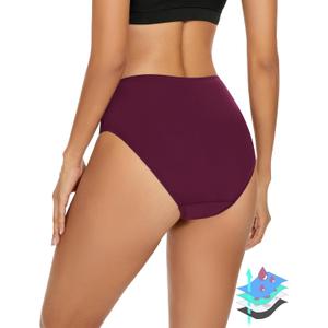 Period Swimwear Leakproof Menstrual Bikini Waterproof Bottom UPF 50+ Swim Brief Light Flow - Teens Girls Women (Medium, Purple)