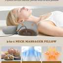 Neck Massager Pillow, 3-in-1 Neck Pillow, Massage Neck Hump for Shoulder Relief,Relieves Deep Tissue by Heating and Stretching,Ergonomic Cervical Traction Suppor