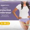 Amazon Basics Incontinence Underwear for Women, Protective, Disposable, Postpartum, Maximum Absorbency, Small, Lavender, 24 Count