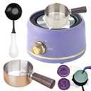 Sealing Wax Warmer Electric with a 80ml Large Spoon, a Non-Slip Melt Scoop Electrical Wax Seal Melting Furnace Warmer Kit Great Tool for Melting Waxs Seals Sticks Beads (Purple)