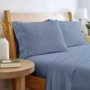 Road Trip America Jersey Sheets Set - Cotton 3 Pieces Twin Set - T-Shirt Soft Knit Stretchy Bed Sheets - All Seasonal and Deep Pockets - Certified by Oeko-TEX (Captain's Blue, Twin)