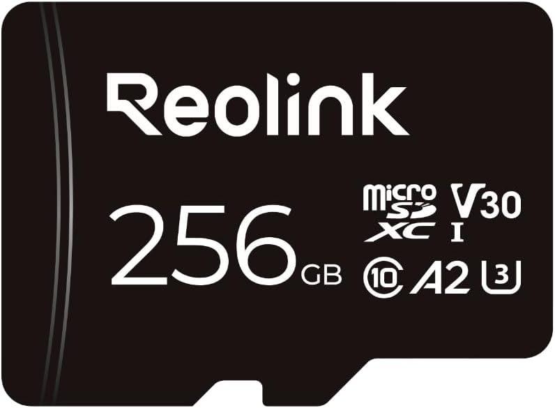 REOLINK 256GB microSDXC Memory Card, Up to 100MB/s, 4K UHD, U3, A2, V30, Class 10, FAT32, Micro SD Card Fully Compatible with Reolink Security Camera, Reolink PoE/WiFi/Battery Doorbell