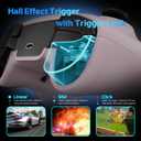 Wireless PC Controller with Hall Effect Joysticks & Triggers, 1000Hz Polling Rate, Trigger Locks, Bluetooth Pro Gaming Controller for PC/Steam/Luna/Tesla - 4 Macros and Turbo, Dynamic RGB, Pink