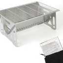 Mini Portable Charcoal Grill,Small BBQ Grill Tabletop Fire Pit for Camping Patio Outdoor Stainless Steel Camping Folding Barbecue Grills Backpacking Grills