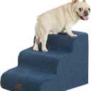 Made4Pets Dog Stairs Ramp for Small Dogs 15.7" H, 3-Step Dog Steps for Bed Couch Sofa and Chair, 35D Foam Pet Steps for Small Dogs and Cats, Non-Slip Bottom Pet Stairs, Navy