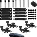 4Pack Roof Box U-Bolt Clamps, Glazeal Roof Box Rack Clamps Car Van Mounting Fitting Kit 3.2"/82mm Inside Width with 8 Lock Nuts 2 Straps for Cargo Carrier Rack
