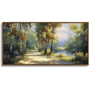 ARPEOTCY Large Landscape Wall Art,Nature Birch Tree Path Painting 20×40 in