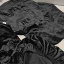 6 Pcs Soft Velvet Bar Stool Covers with Crisscross Straps (15"- 20") L x (11.8"- 15.7") W Vanity Chair Cover Square Bench Stool Cover Stretch Washable Saddle Seat Stools Slipcover, Black